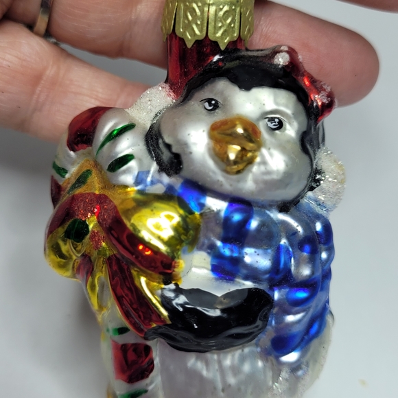 Vintage 2003 ornament glass penguin With present - Picture 10 of 10